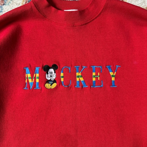 Vintage Disney Mickey Mouse Spellout Crewneck Size XL - Picture 5 of 9